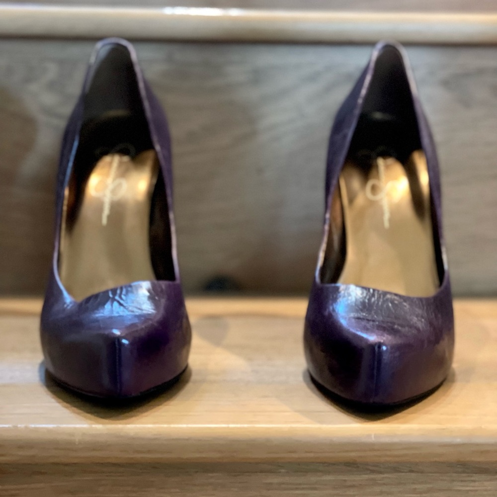 Deep purple leather Jessica Simpson pumps